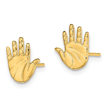 14k Single Hand Print Post Earrings