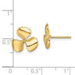 14K Polished Three Blade Propeller w/ Center Bead Post Earrings