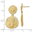 14K Double Sand Dollar Dangle Earrings