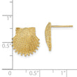 14K Beaded Scallop Shell Post Earrings