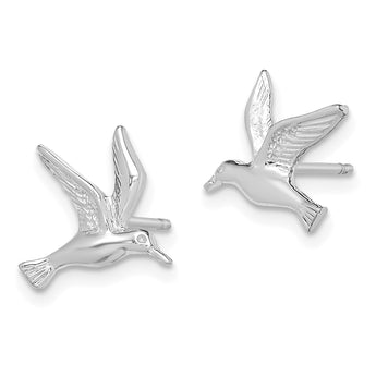 14K White Gold Polished Seagull Post Earrings - Birthstone Company