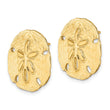 14K Polished Sand Dollar Post Earrings
