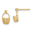 14K Mini Basket Flat Back Post Earrings