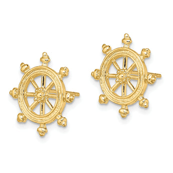 14K Ship's Wheel Post Earrings
