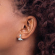 14K White Gold 3-D Polished Mini Manatee Dangle Earrings