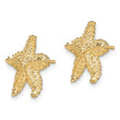 14K Textured and Beaded Starfish Post Earrings