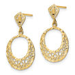 14K Fancy D/C Post Dangle Earrings