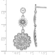 14K White Gold D/C Sunflower Style Double Drop  Earrings
