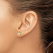 14k w/ Rhodium D/C Heart Post Earrings