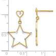 14k w/ RH Diamond-Cut Heart and Star Post Dangle Earrings