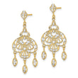 14K w/Rhodium D/C Chandelier Fancy Earrings