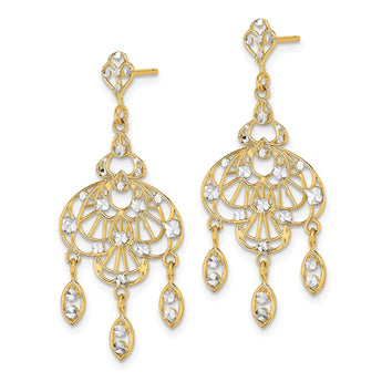 14K w/Rhodium D/C Chandelier Fancy Earrings