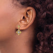 14K w/Rhodium D/C Square Filigree Dangle Earrings