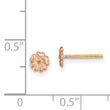 14k Rose Gold with Yellow Gold Post Flower Post Earrings