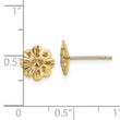 14k Polished Diamond-cut Snowflake Post Earrings