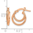 14K Rose Gold Polished Diamond-cut Hinged Hoop Earrings - Birthstone Company