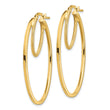 14k Polished & Textured Double Oval Hoop Earrings