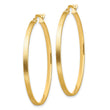 14k Brushed and Polished 2mm Hoop Earrings