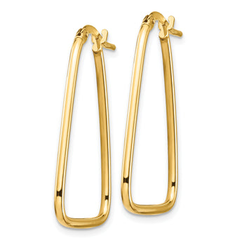 14k 1.5mm Polished Triangle Dangle Hoop Earrings