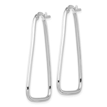 14k 1.5mm White Gold Polished Triangle Dangle Hoop Earrings