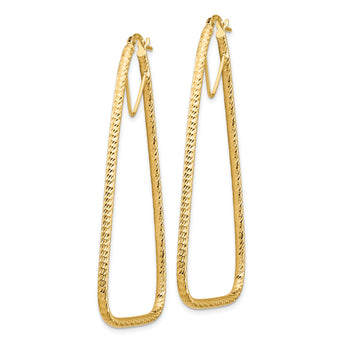 14k Polished & Diamond-cut Double Triangle Hoop Earrings