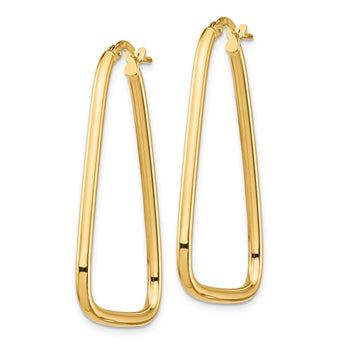 14k 2mm Polished Triangle Hoop Earrings