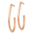 14k Rose Gold Polished Diamond-cut Post Dangle Earrings - Birthstone Company