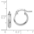 14k White Gold Polished Small 3mm Hoop Earrings