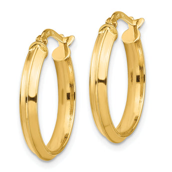14k Polished Medium 3mm Hoop Earrings