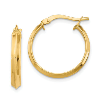 14k Polished Medium 3mm Hoop Earrings