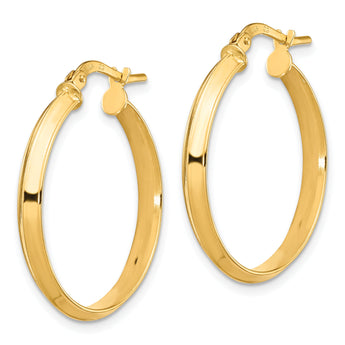 14k Polished Large 3mm Hoop Earrings