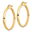 14k Polished 3mm XL Hoop Earrings