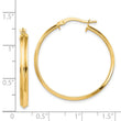 14k Polished 3mm XL Hoop Earrings