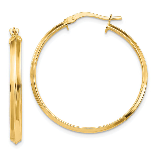 14k Polished 3mm XL Hoop Earrings