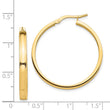 14k Polished 3mm Square Tube Hoop Earrings