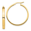 14k Polished 3mm Square Tube Hoop Earrings