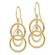14k Polished Circles Dangle Earrings
