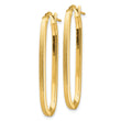 14k Polished & Satin 2mm Oval Hoop Earrings