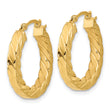 14k Polished Twisted 3mm Hoop Earrings