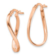 14k Rose Gold Polished 2mm Wavy Hoop Earrings - Birthstone Company