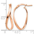 14k Rose Gold Polished 2mm Wavy Hoop Earrings - Birthstone Company