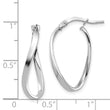 14k White Gold Polished 2mm Wavy Hoop Earrings