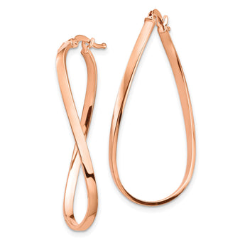 14k Rose Gold 2mm Wavy Hoop Earrings - Birthstone Company