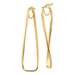 14k Polished 2mm Wavy Rectangle Hoop Earrings