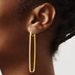 14k Polished 2mm Rectangle Hoop Earrings