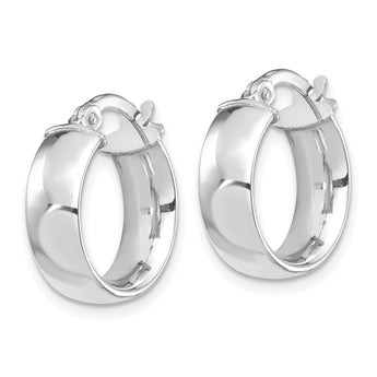 14k White Gold High Polished 5mm Hoop Earrings