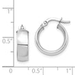 14k White Gold High Polished 5mm Hoop Earrings