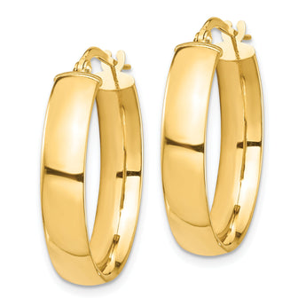 14k High Polished 5mm Hoop Earrings