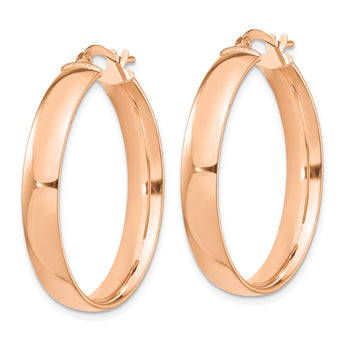 14k Rose Gold High Polished 5mm Hoop Earrings - Birthstone Company