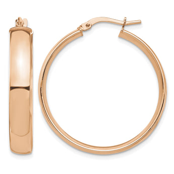 14k Rose Gold High Polished 5mm Hoop Earrings - Birthstone Company
